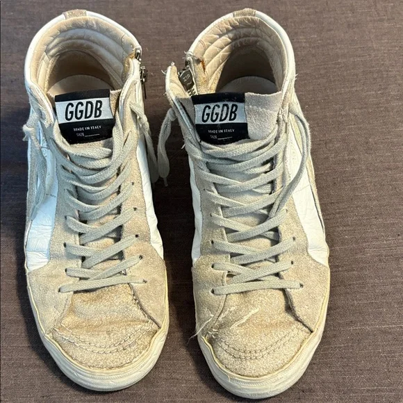 Golden Goose Slide High-Top Sneakers Sparkle grey and white size 39 EU - Picture 3 of 7